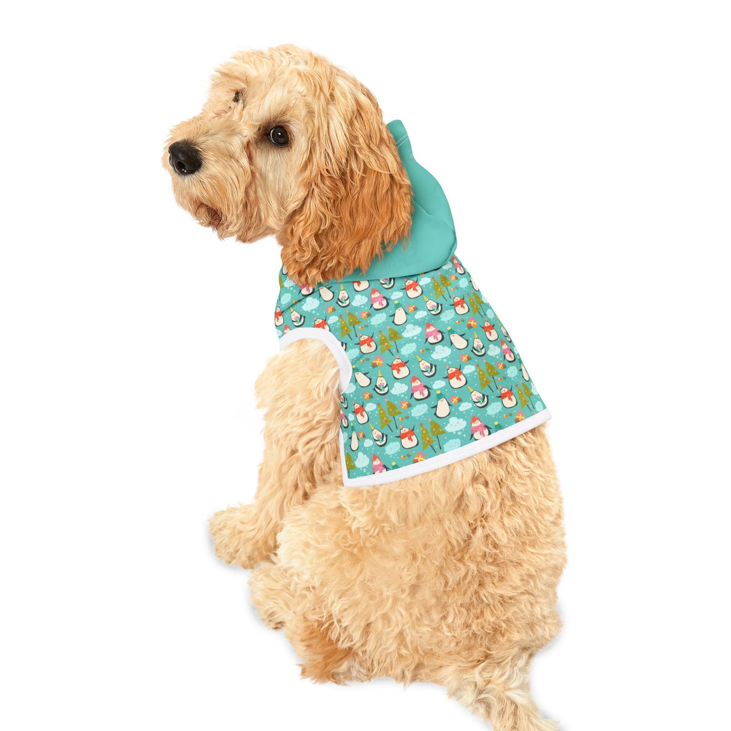 Paws & Purpose Pet Hoodie: Holiday Penguins