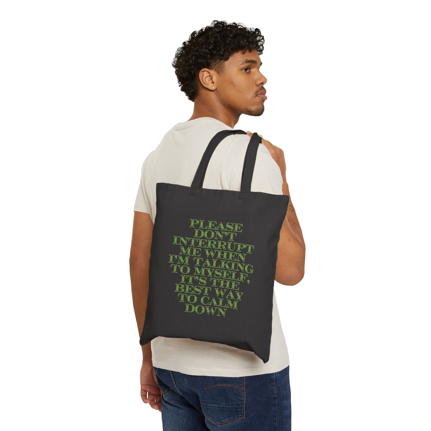 Talking to Myself Canvas All-Purpose Bag (15"X16" Large Tote)