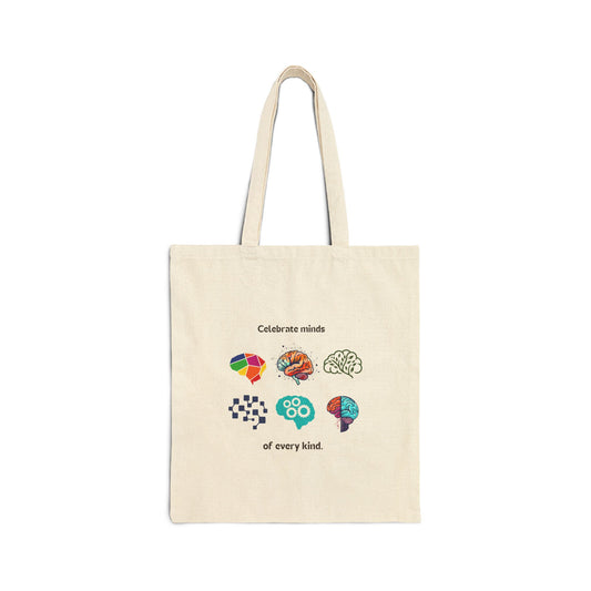 Celebrate Minds Canvas All-Purpose Bag (15"X16" Large Tote)