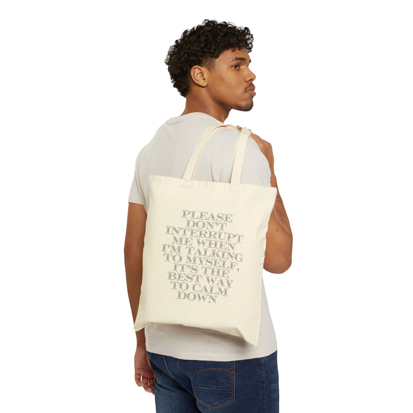 Talking to Myself Canvas All-Purpose Bag (15"X16" Large Tote)