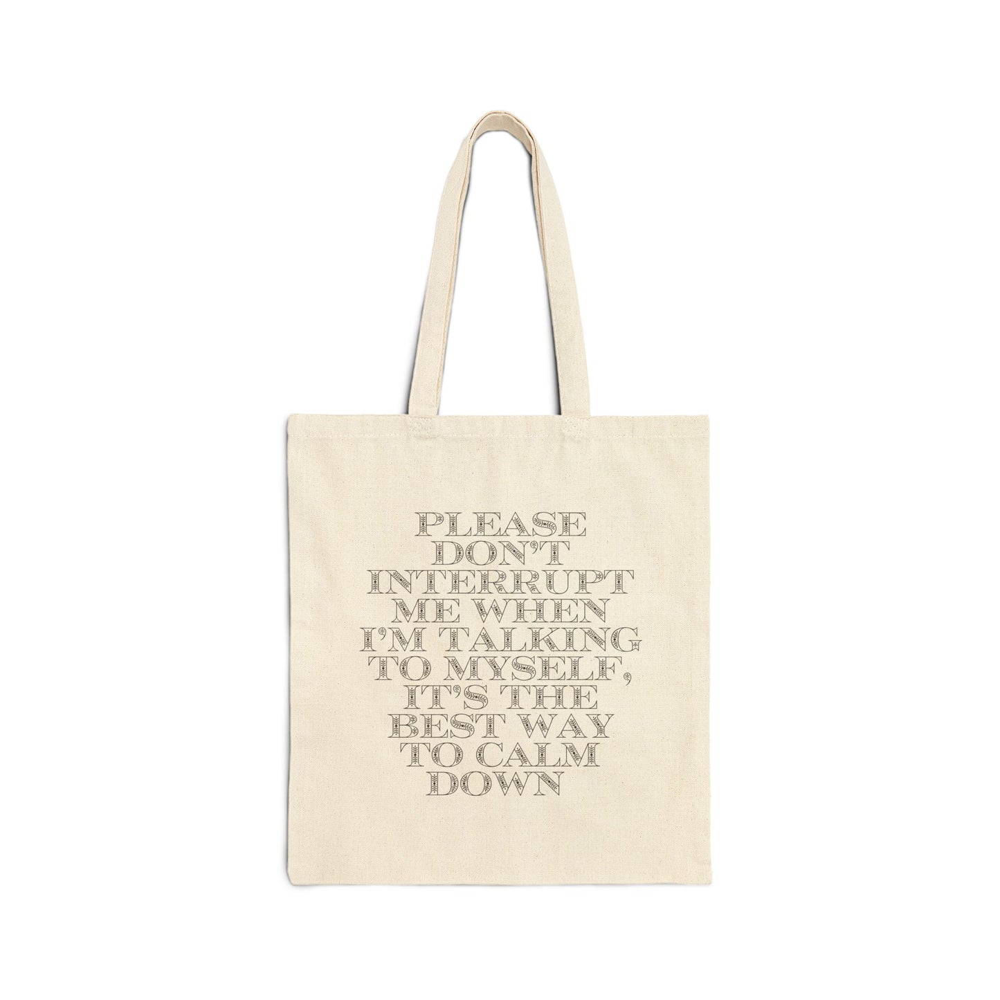 Talking to Myself Canvas All-Purpose Bag (15"X16" Large Tote)