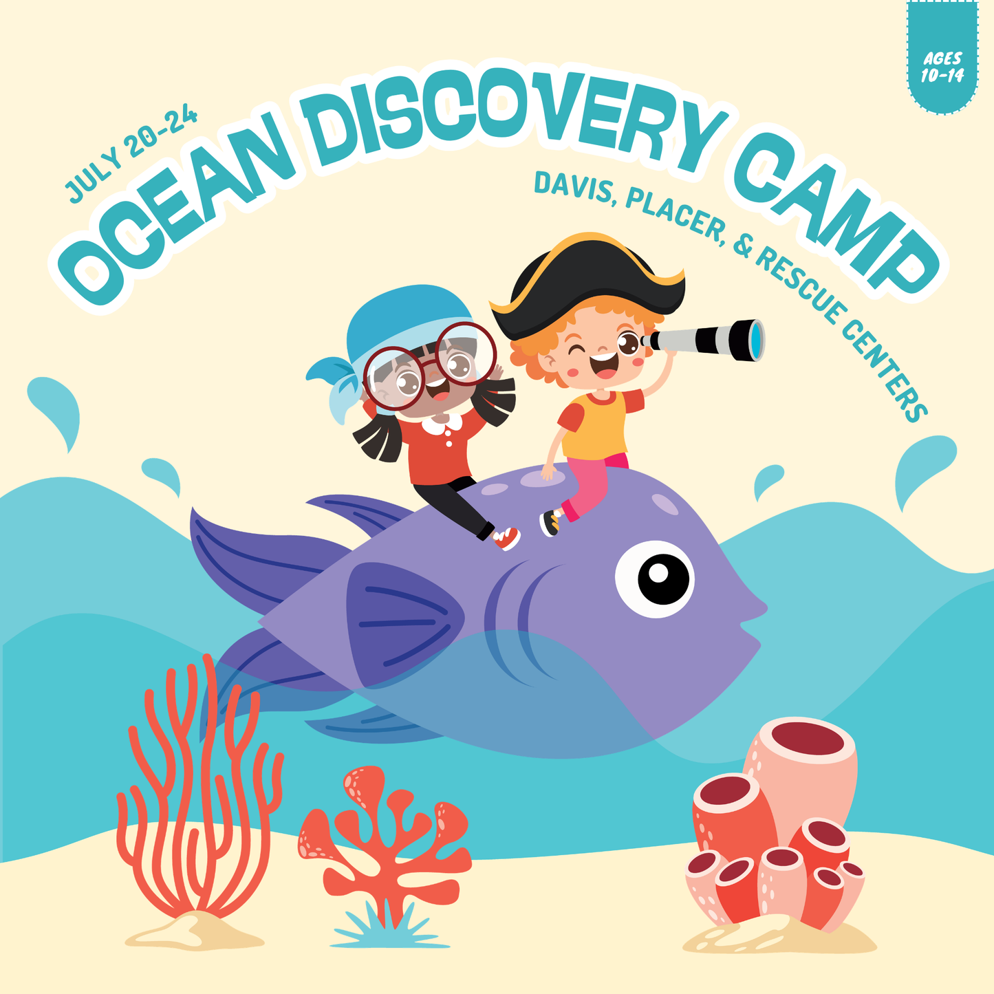2026 Summer Camp | Ocean Discovery Camp | Ages 10-14 | July 20-24 | Davis, Placer & Rescue
